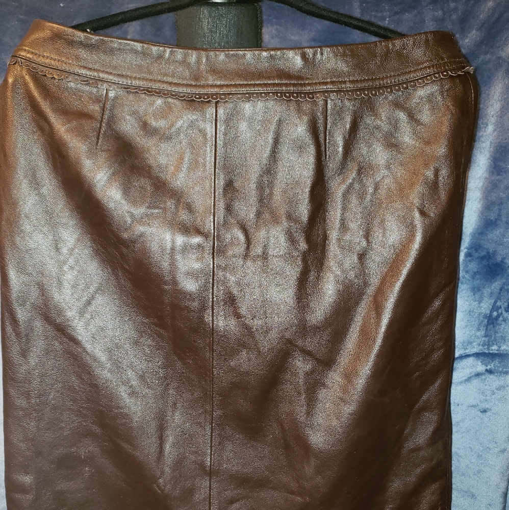 100% Leather Brown SKIRT